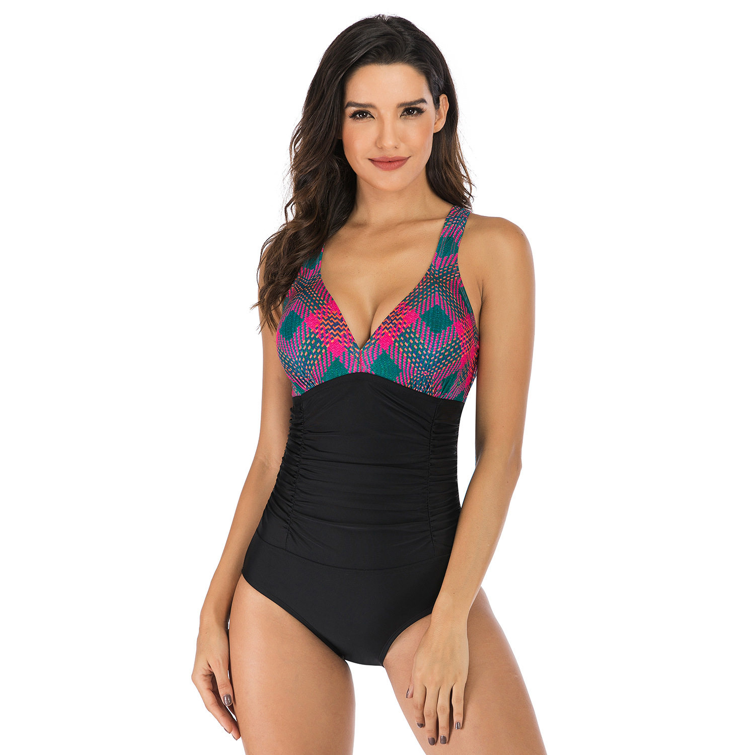 Printed sexy conservative one-piece swimsuit female serpentine B023