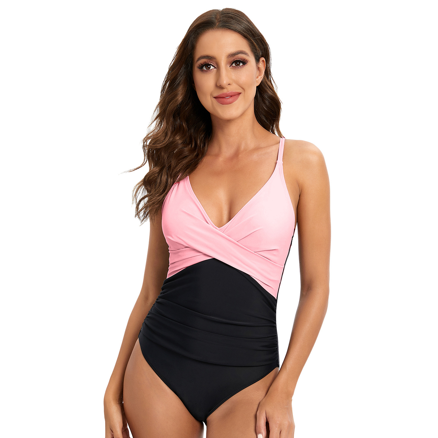 Striped suspenders sexy backless triangle swimsuit B017