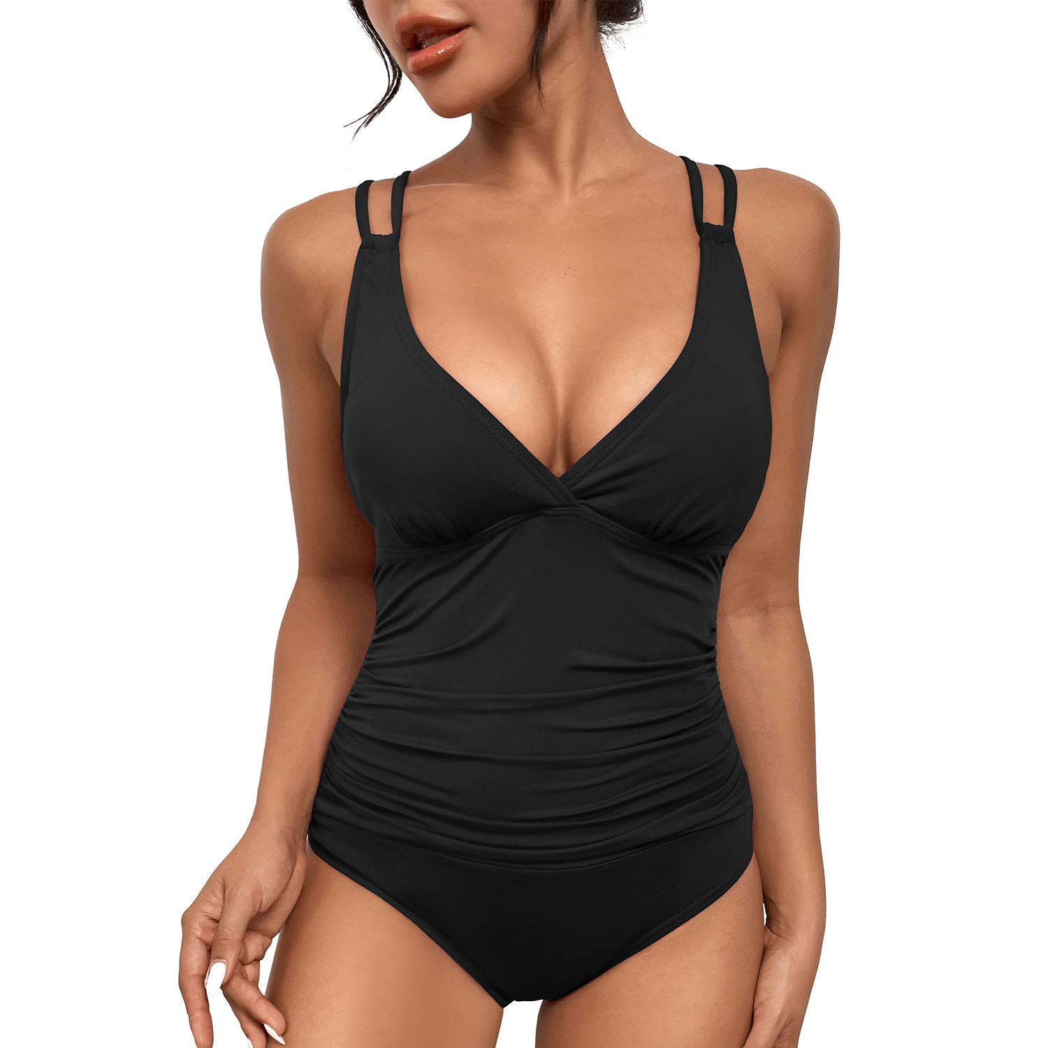 Women's belly cover one piece swimsuit multicolor B011