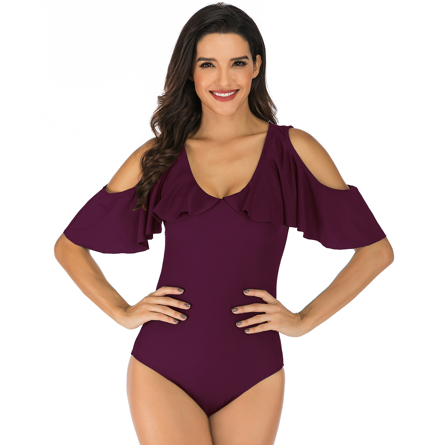 Conservative Swimsuit Ruffle Swimsuit B065