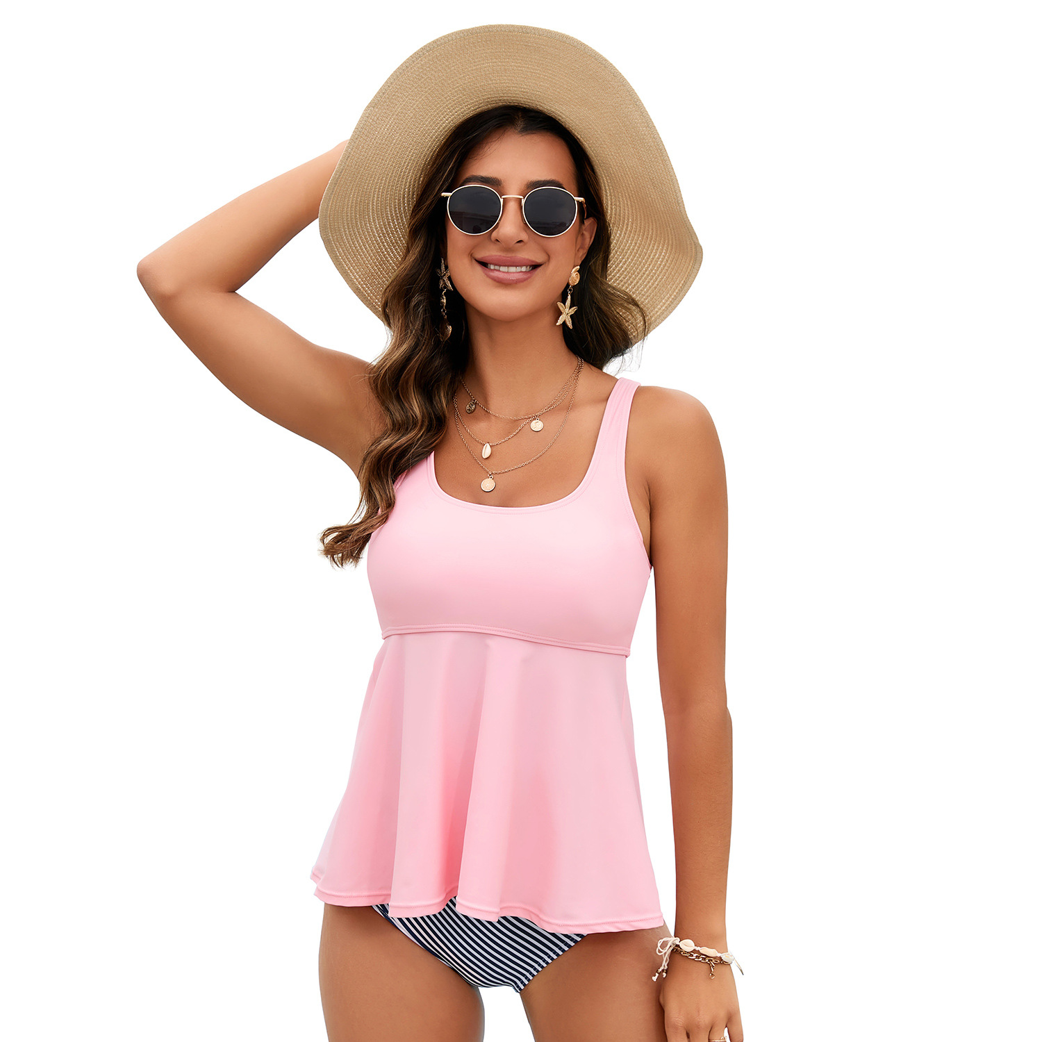 Bikini Color Cross Shoulder Strap Ladies Spa Swimwear B100