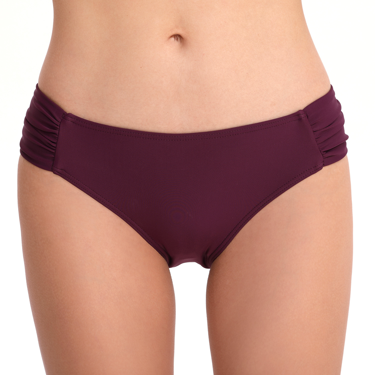 Conservative pleated women's briefs sexy solid color swimming trunks B124