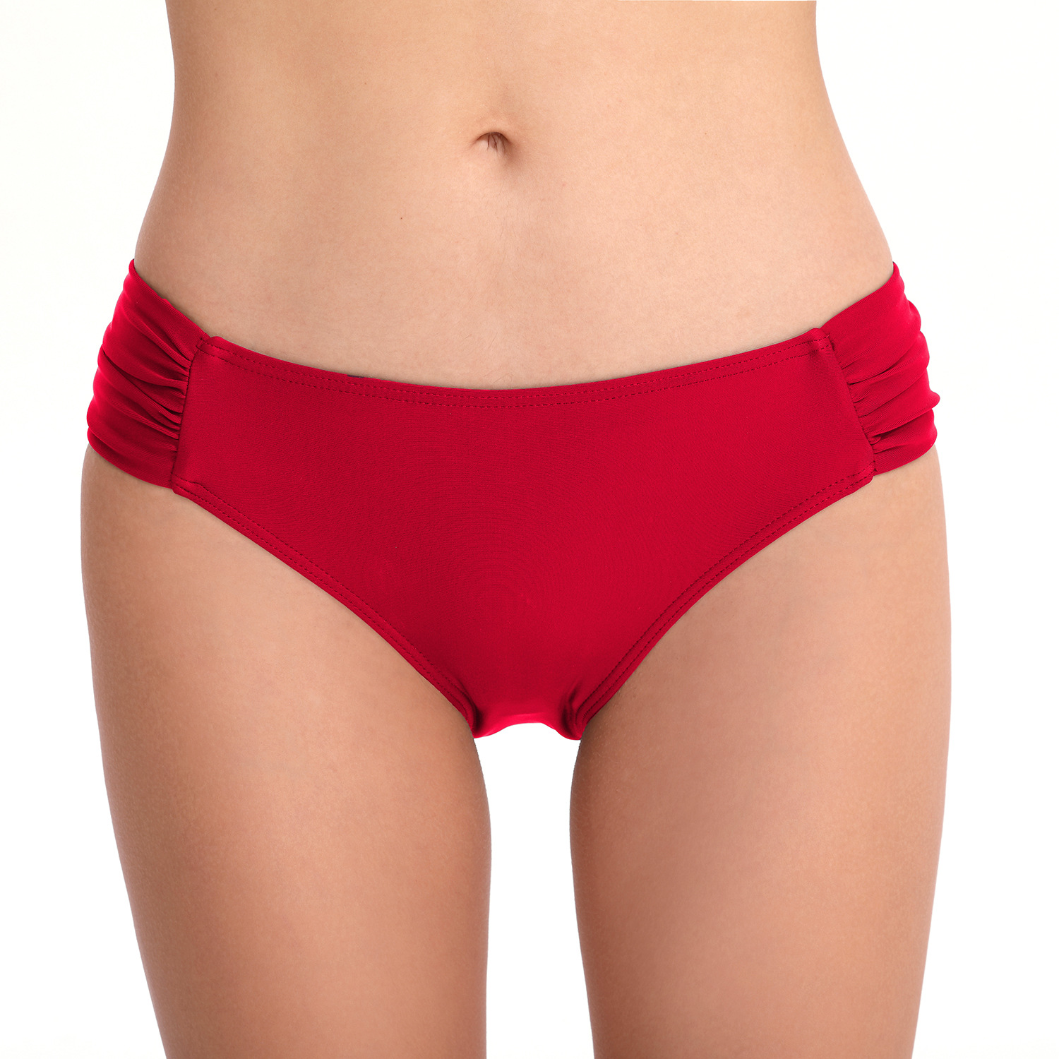 Conservative pleated women's briefs sexy solid color swimming trunks B124