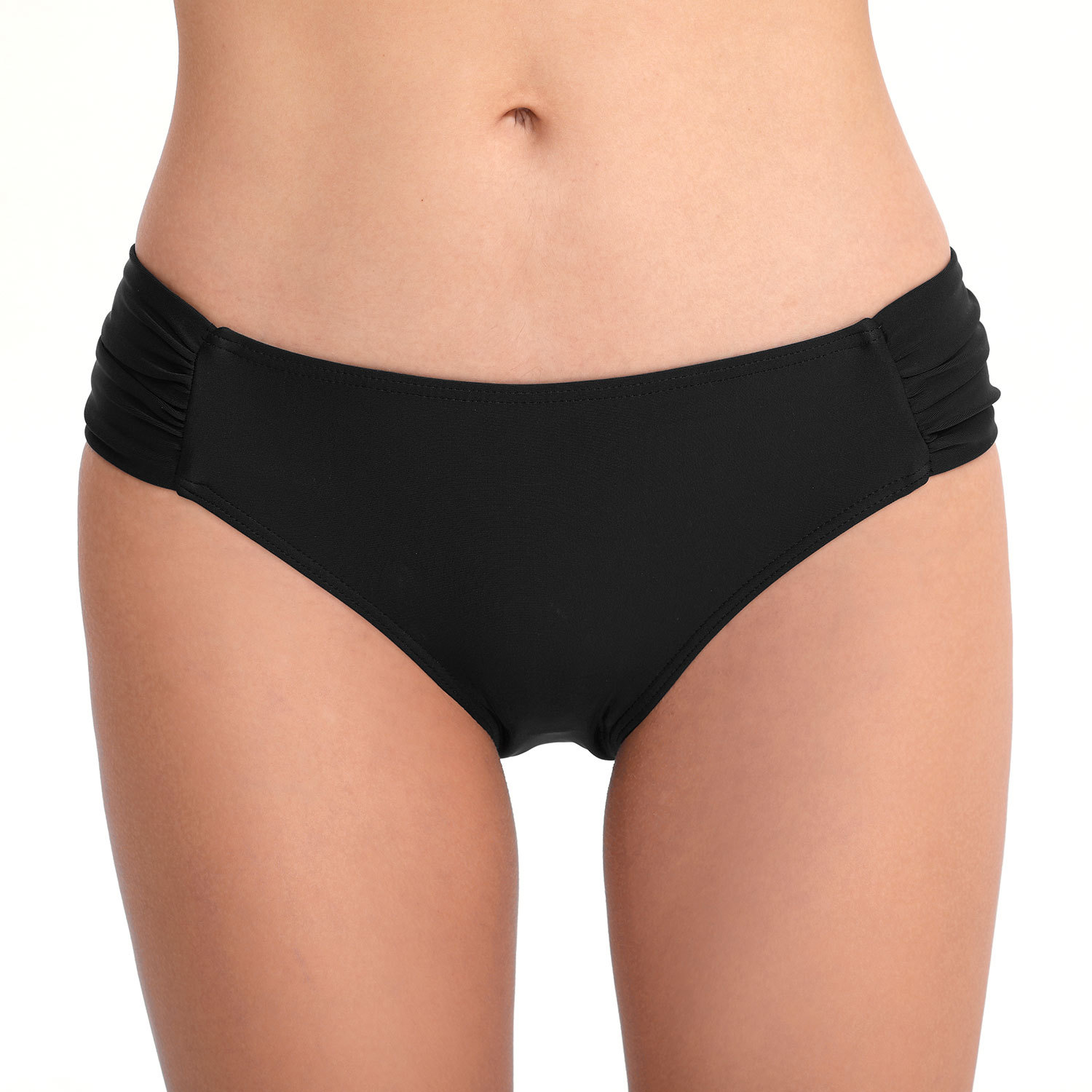 Conservative pleated women's briefs sexy solid color swimming trunks B124