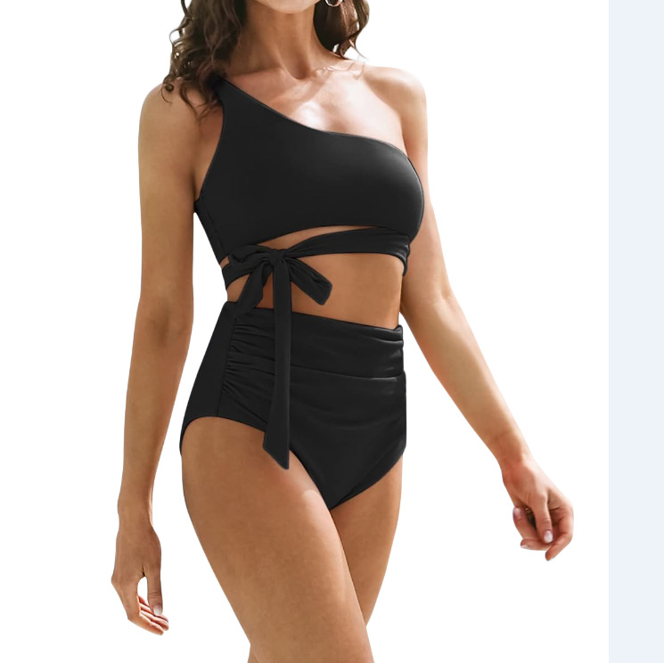 women's leopard print strappy two piece swimsuit B086
