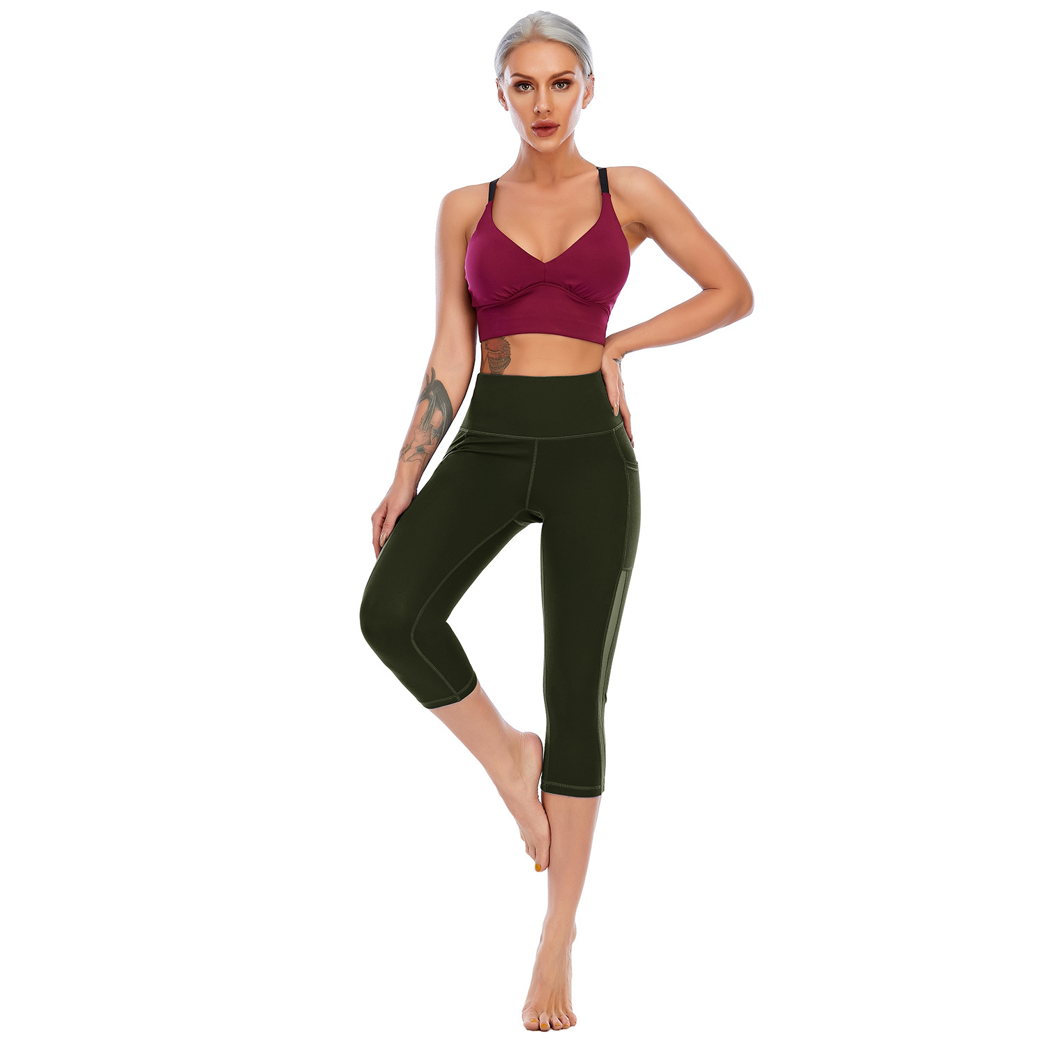 High waist buttock lifting women's running training gym workout pants B146