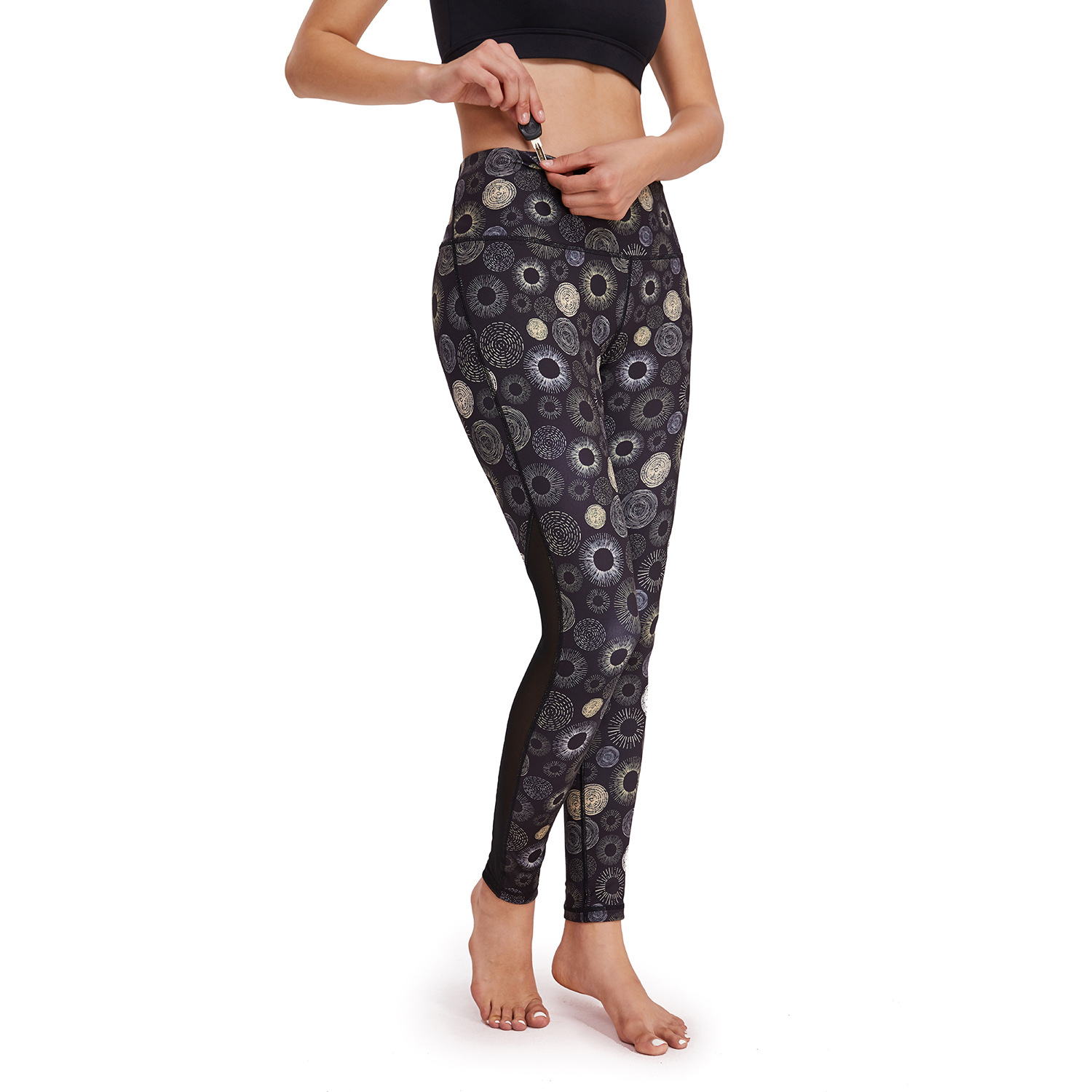 High Waist Printed Track Pants B140