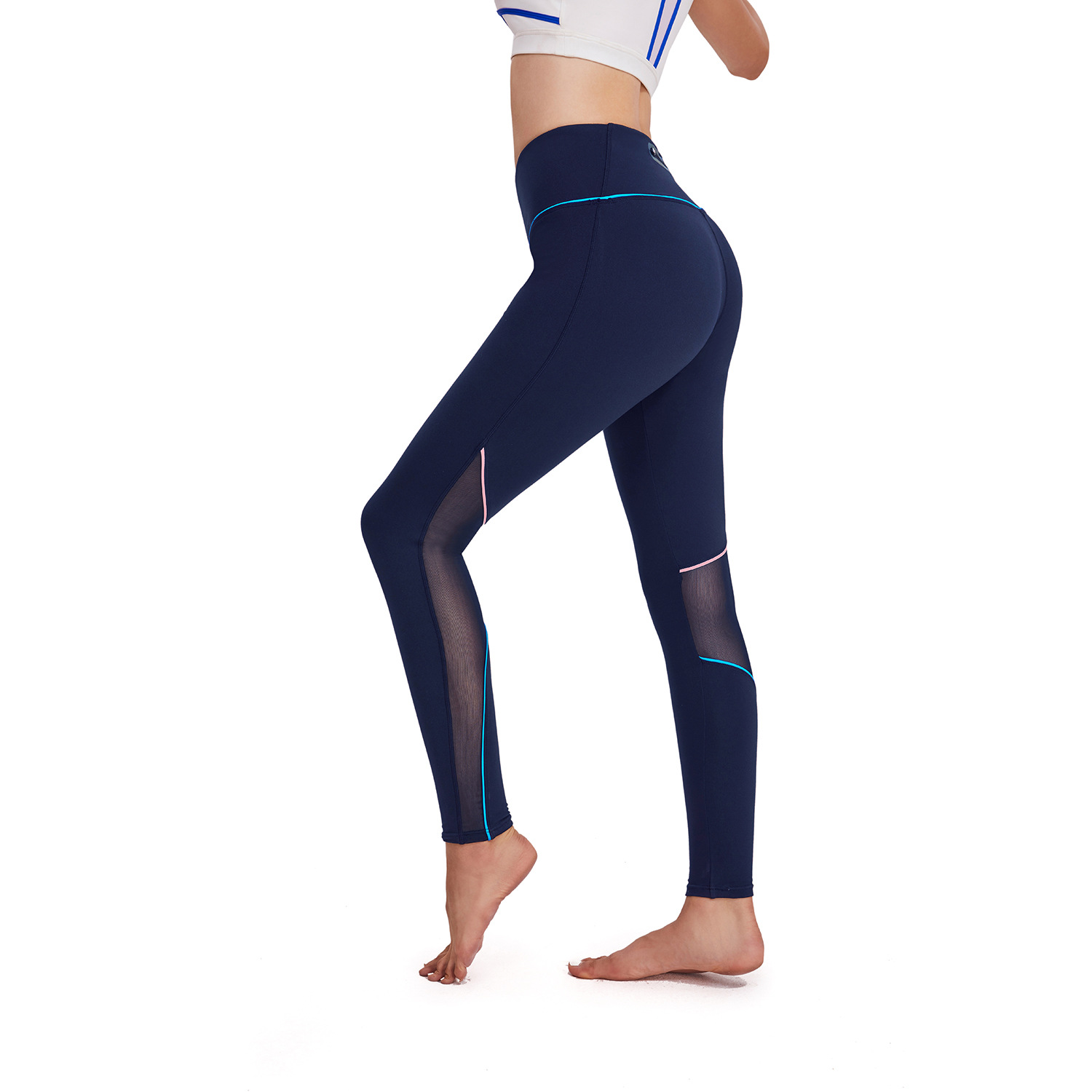 Nude feeling skin-friendly European and American sports fitness pants B152
