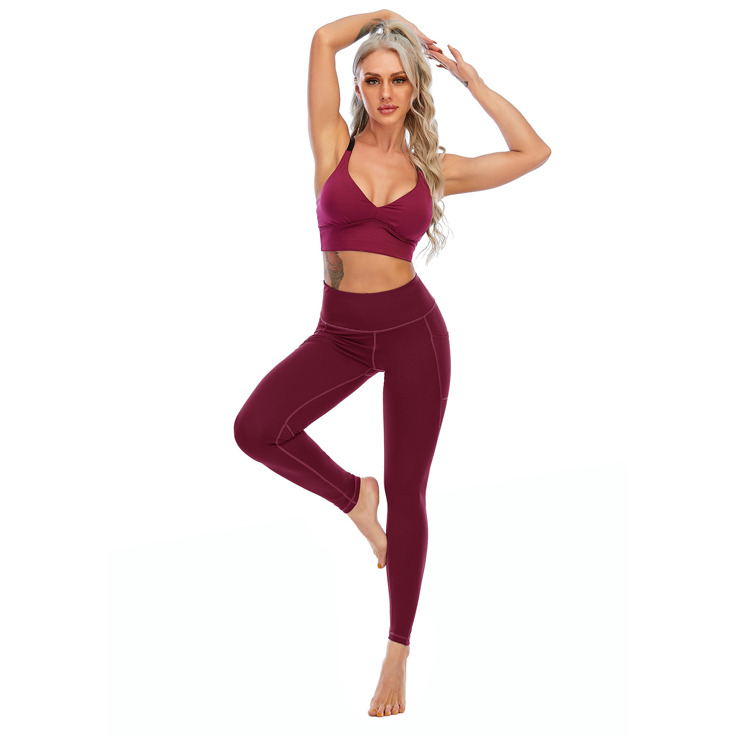 Skin-friendly sports fitness pants with tight waist and nude feeling B160