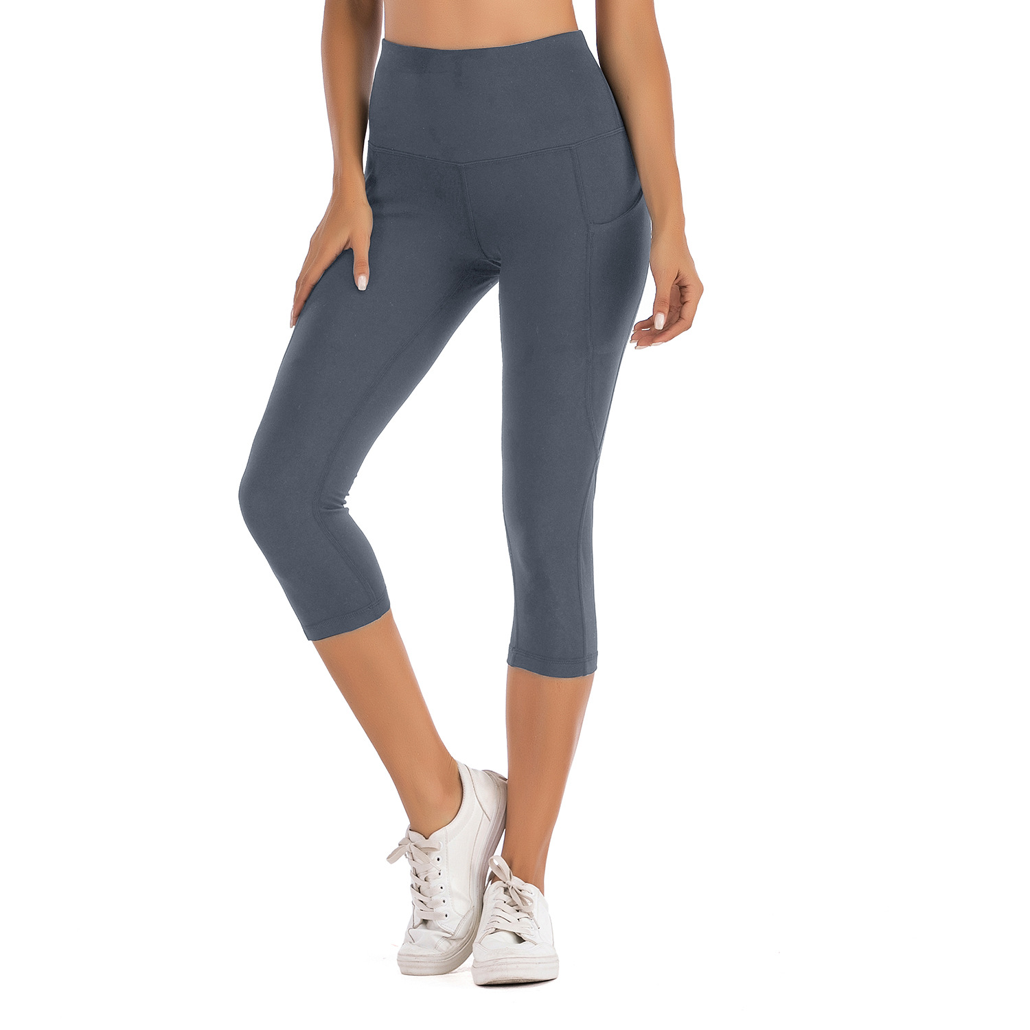 Tight waist nude skin-friendly yoga cropped pants B137