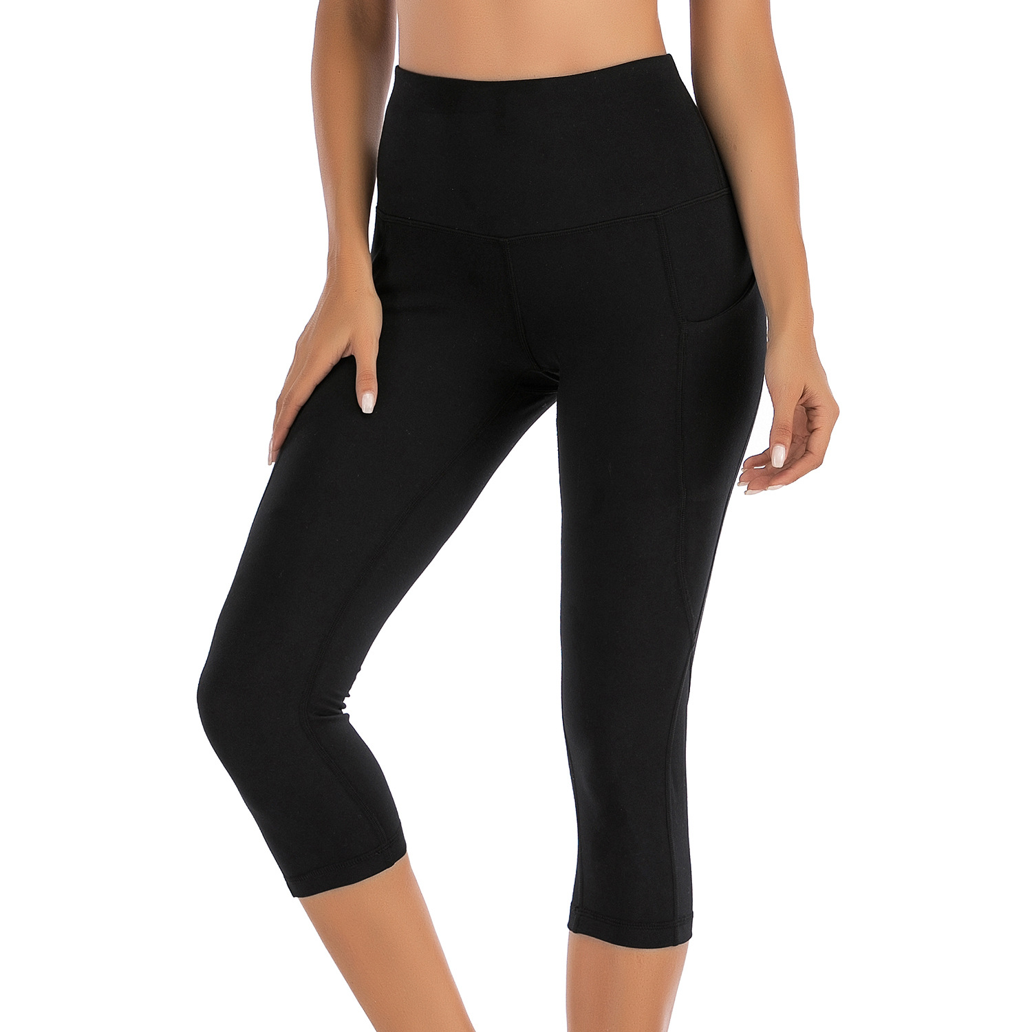 Tight waist nude skin-friendly yoga cropped pants B137