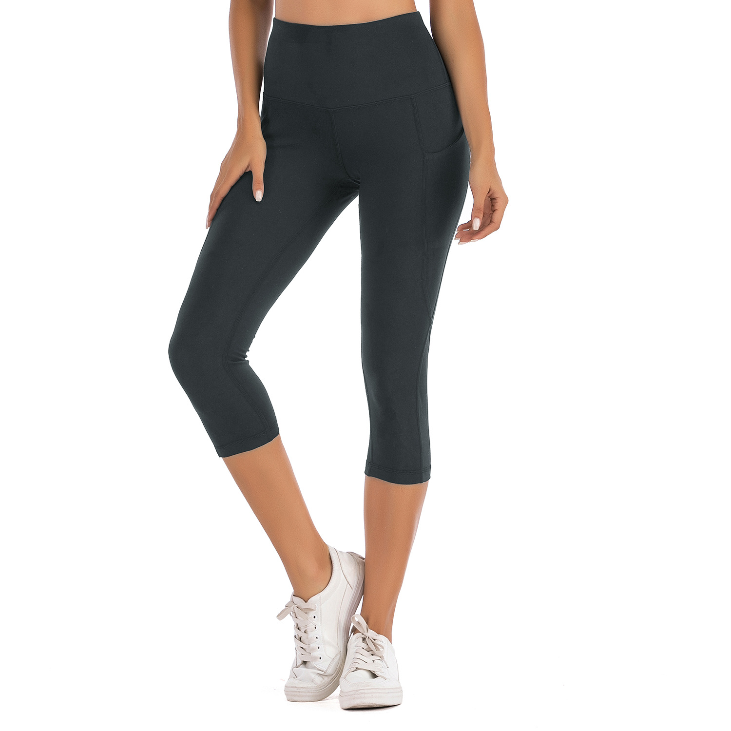 Tight waist nude skin-friendly yoga cropped pants B137