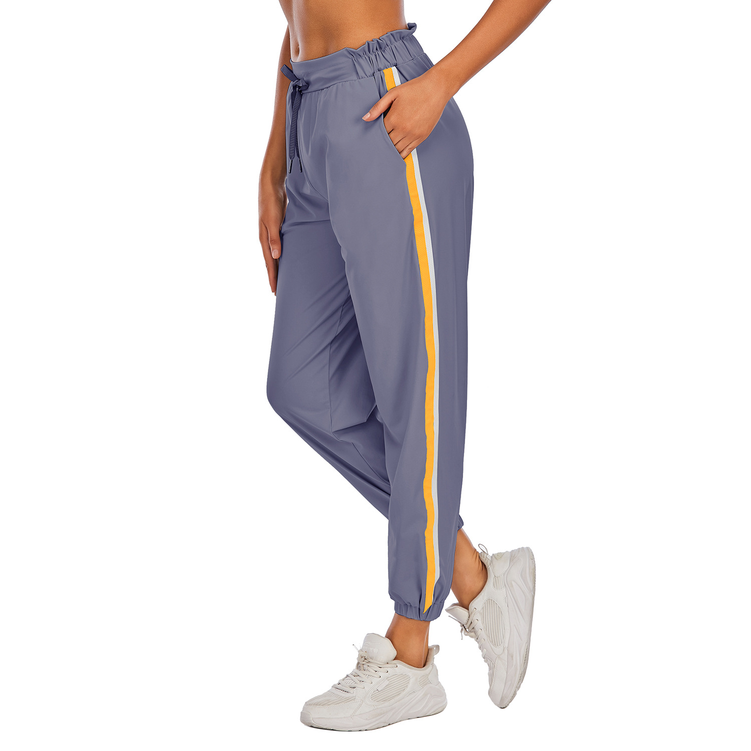 Waist collection color matching thin sports fitness pants female B158