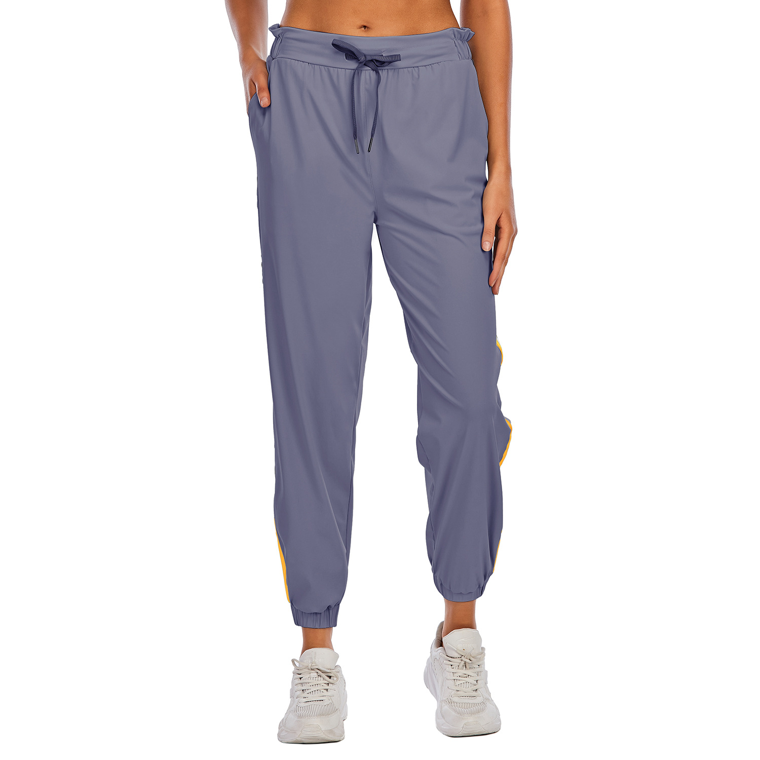 Waist collection color matching thin sports fitness pants female B158